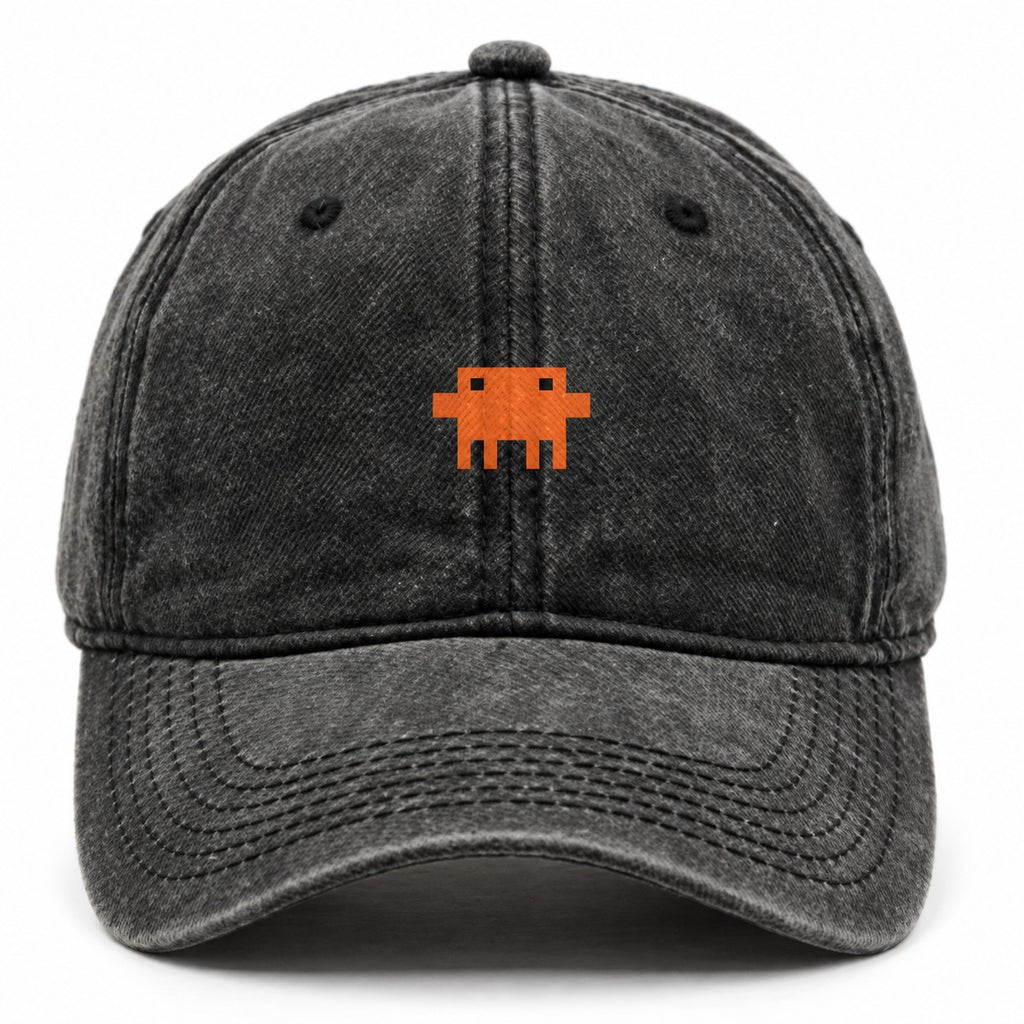 Boné Pixelguejo preto de frente, em fundo branco